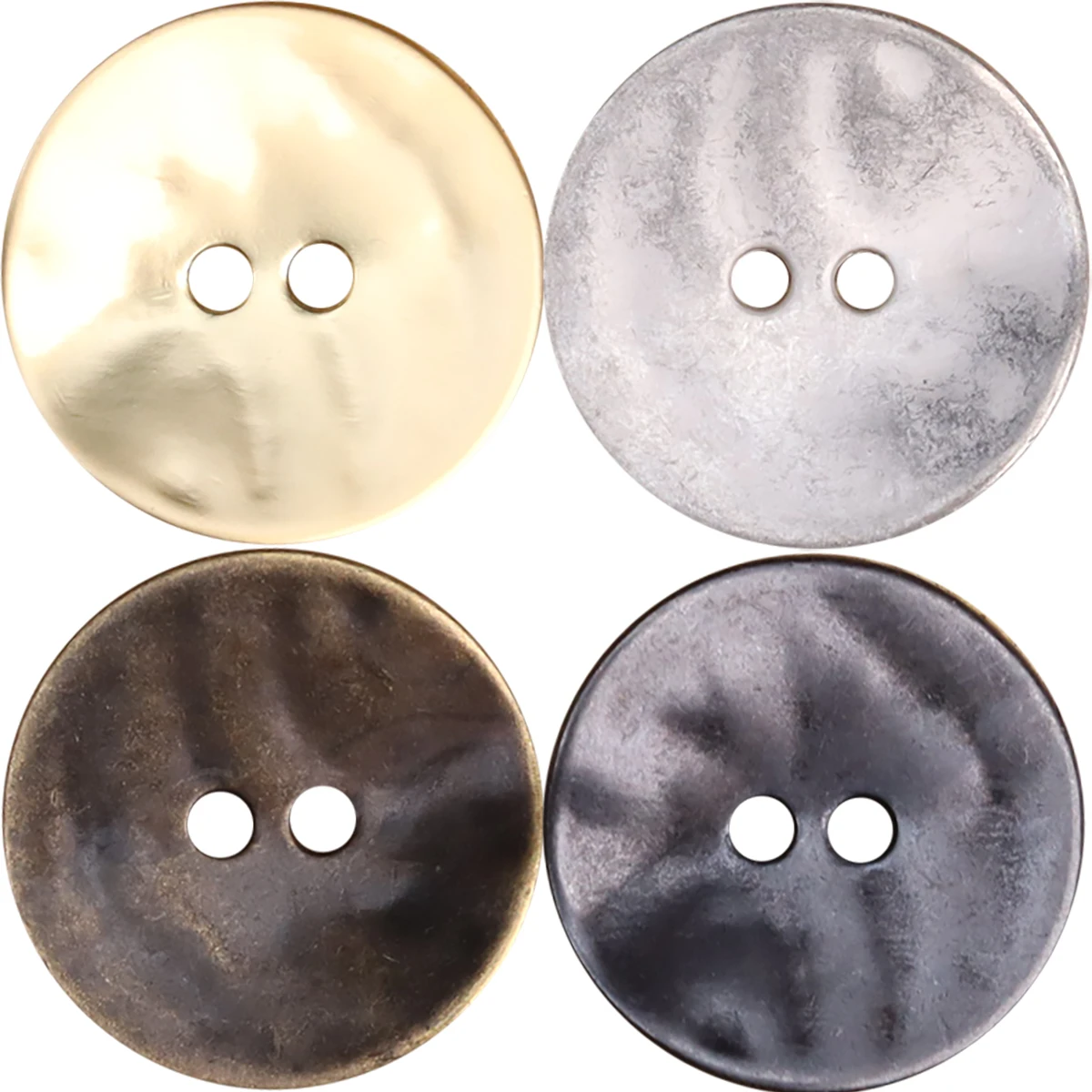 Two Hole Thin Metal Buttons For Clothing MUKU New Round Mens Jacket Sweater Knitting Vintage Accessories Gold Silver Black