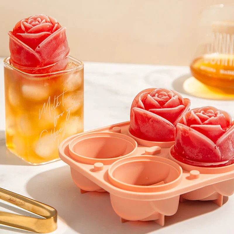 Silicone Rose Cake Mold 3D Flower Fondant Mold Cupcake Jelly Chocolate Decoration Baking Tool Moulds Rose Ice Tray