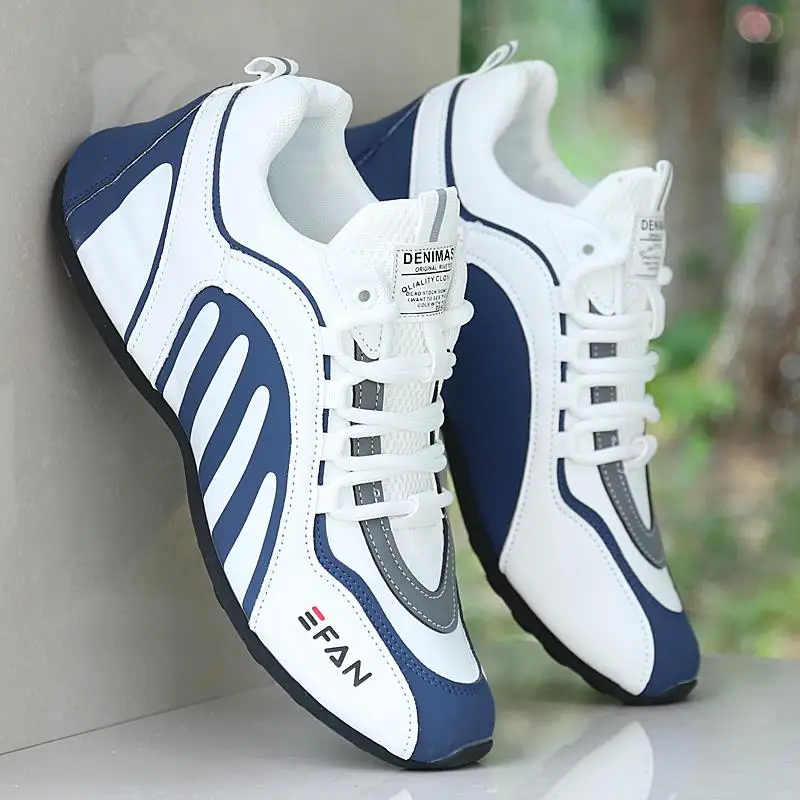 

Leather Men's Sports Shoes Spring Autumn New Style Waterproof Dad Casual Soft Bottom Anti-slip Tread MPPMCK 678 round Toe Zip...