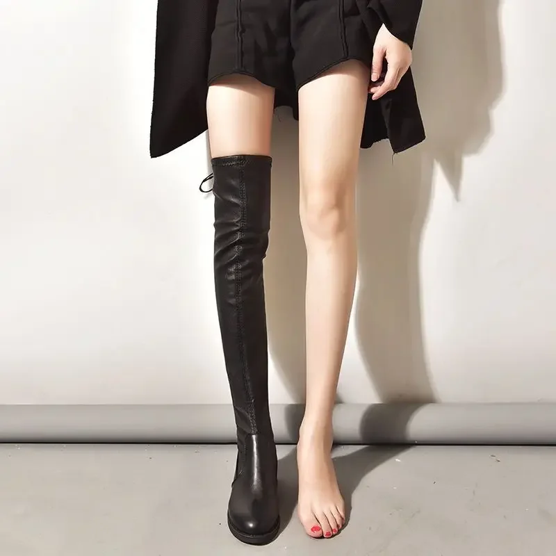 Women's Long Boots Fur Thigh High Winter 2024 Ladies Knee Shaft Shoes Above Over The Designer Luxury New Fashion Sale Boot Hot