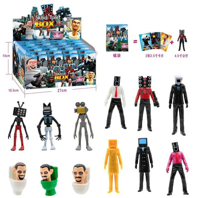 Skibidi-トイレフィギュアミステリーボックス子供と大人用、ブラインド