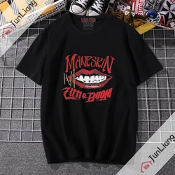 Italian Rock Band T-shirts for Women Maneskin Harajuku Streetwear Sportswear Man Kpop Goth Clothes Short Sleeved T-shirt Tops