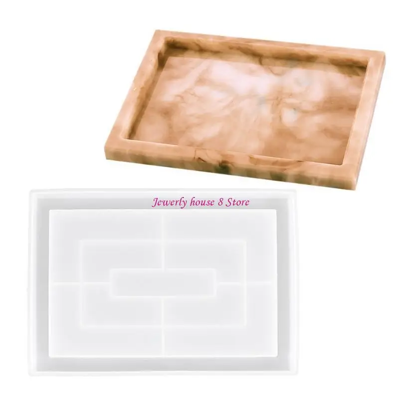 الإبداعية مستطيل زهرة وعاء صينية قالب من السيليكون لتقوم بها بنفسك علبة تخزين الكريستال Mo