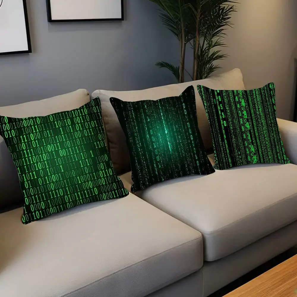 Binary Code The Matrix Program Chart Game Film Cushion Cover Inches Farmhouse Decor Throw Pillow Covers For Couch Decorations