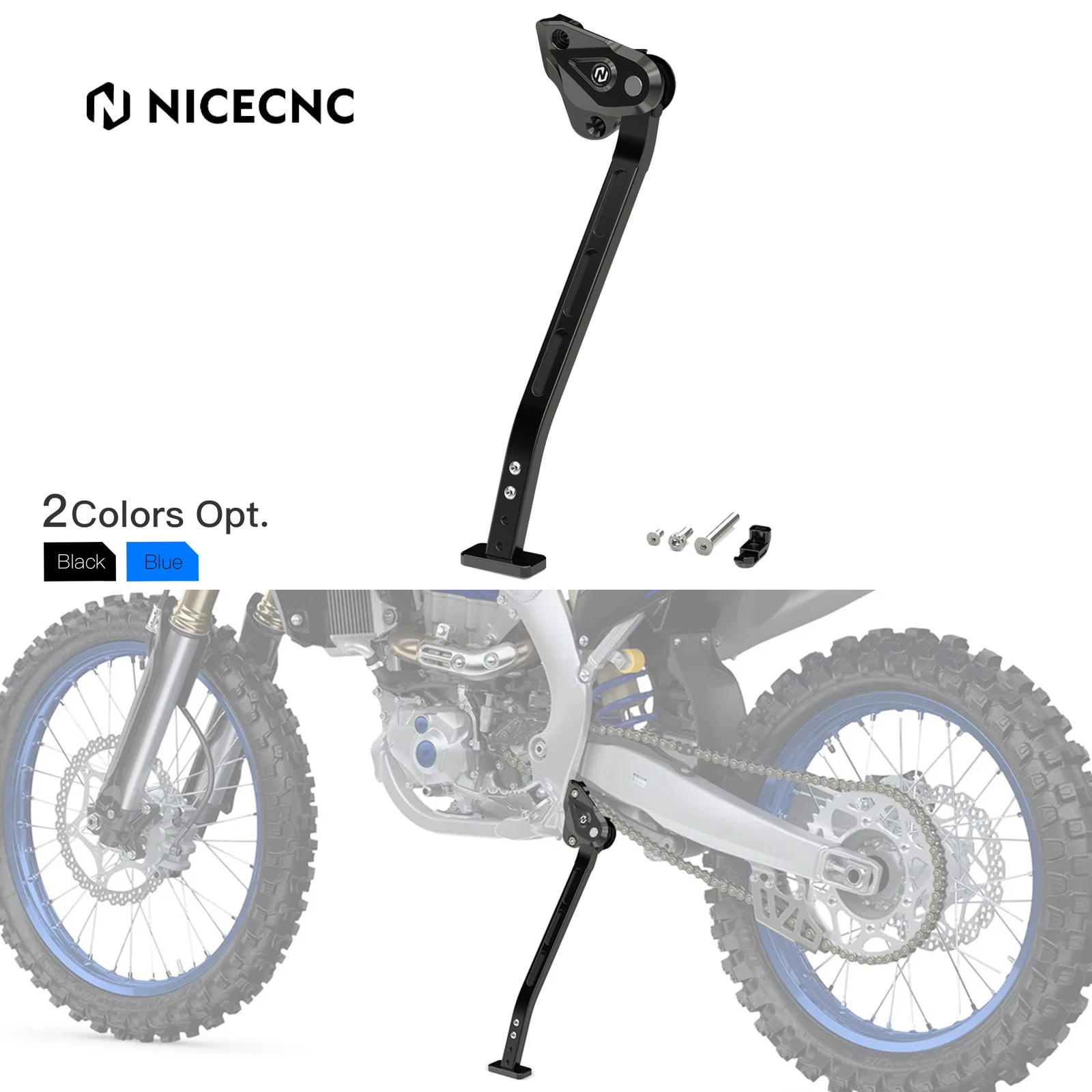 

NICECNC For Yamaha YZ450F 2023-2024 YZF 450 YZ 450F 450 F Motorcycle 2-Level Adjustable Kickstand Kick Side Stand Aluminum