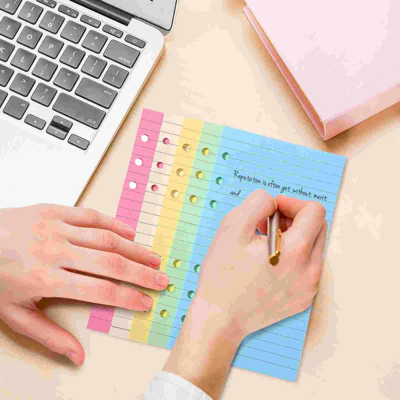 กาวสํานักงาน A5 Binder Note Book Refill นีออนเครื่องหมายหน้าหลวม Leaf Planner ฟิลเลอร์