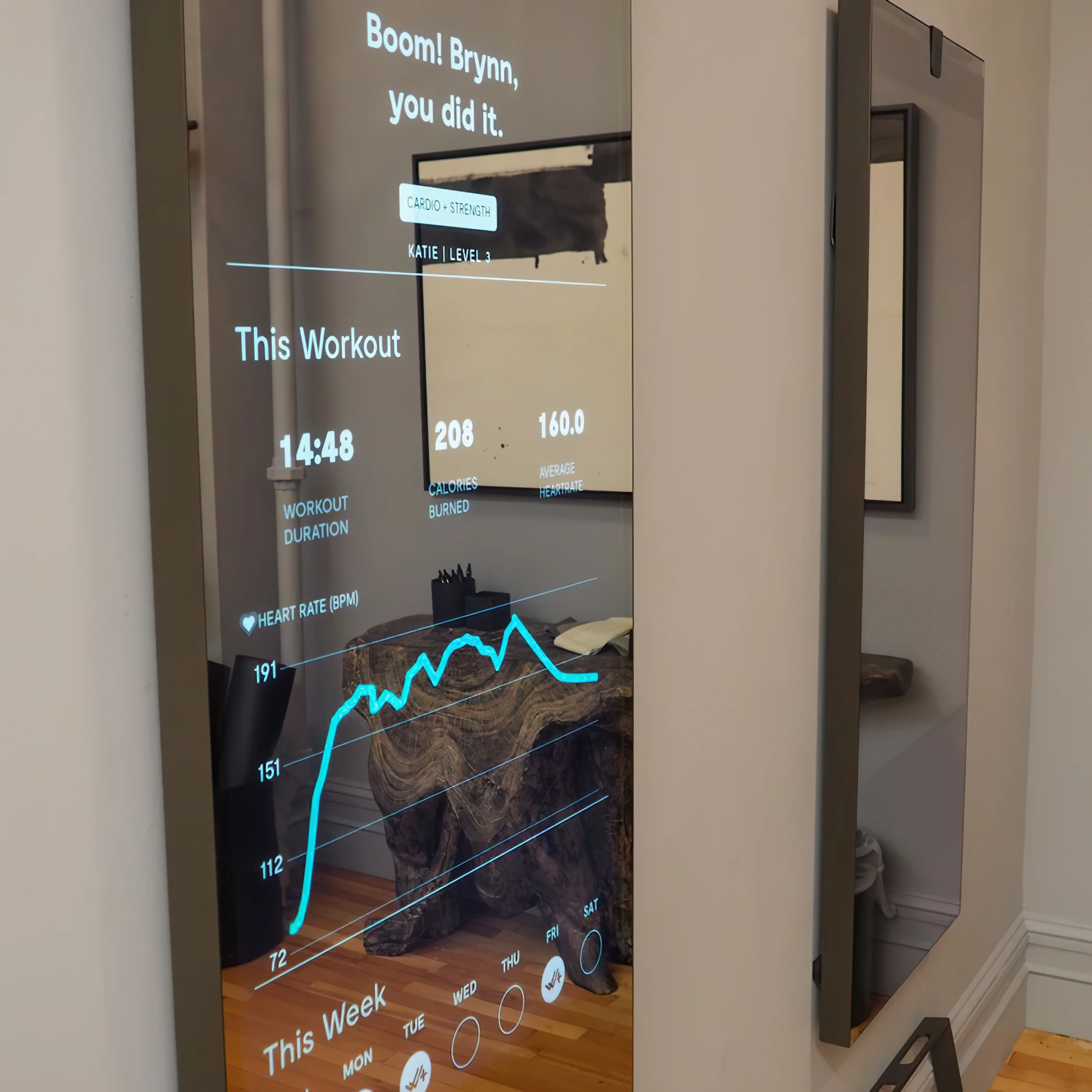 43 Inch Lcd Screen Yoga Mirror Display Gym Smart Fitness Mirror