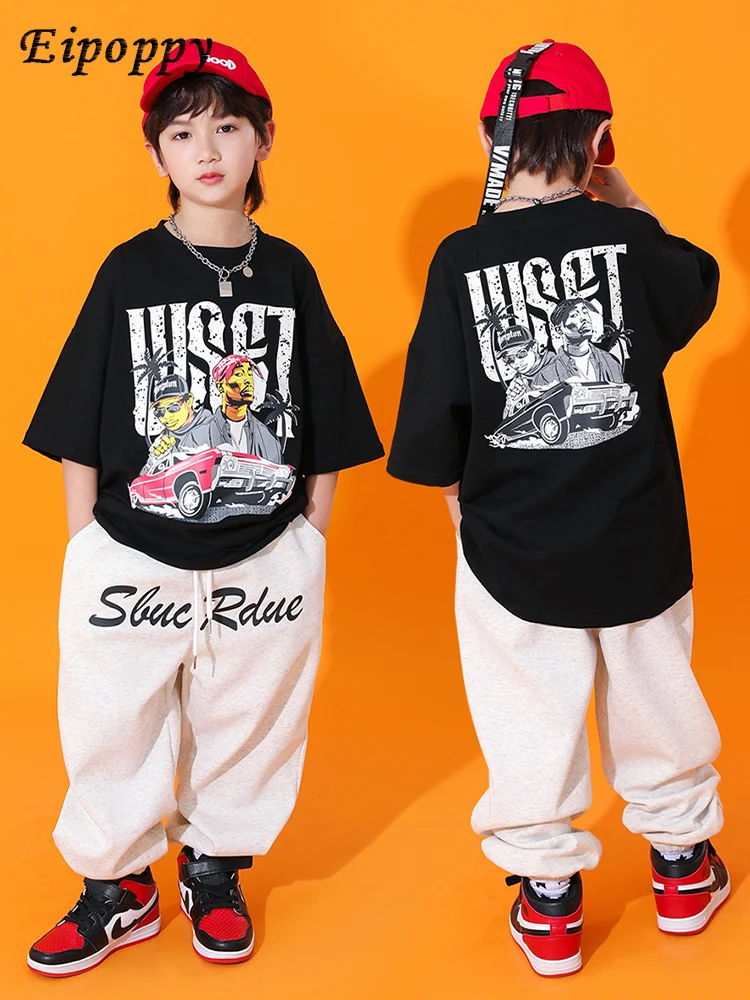 子供のためのヒップホップスタイルの服,だぶだぶの半袖服,クールなファッションブランド,美しい,トレンディ,子供のための流行の服