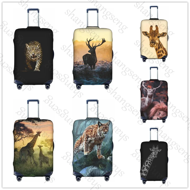 

Thick Elastic Luggage Protective Cover Zipper Suit For 18-32 in Bag Suitcase Covers Travel Accessories Wild animals tigers lions