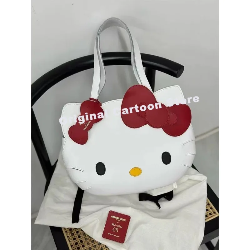 

Hello Kitty Sanrio Kuromi Милая мультяшная Девочка Сердце милое лицо P нишевая сумка через плечо вместительная Студенческая сумка подарок для девушки