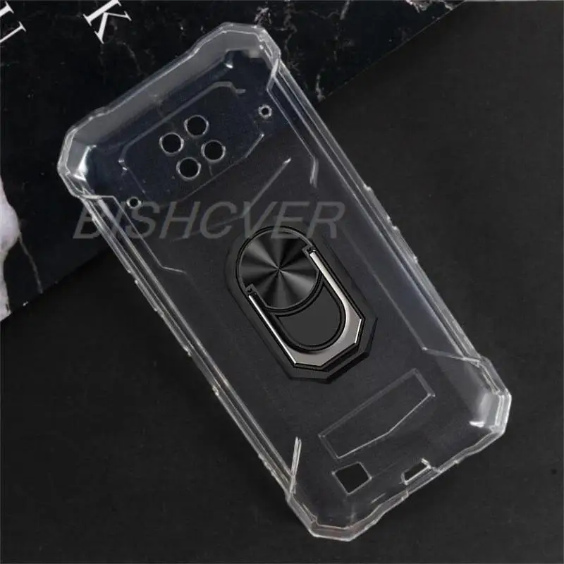 Magnet Phone Case For Doogee S88 Shockproof Soft TPU Silicone Cover On For Doogee S88 Plus Pro Case With Ring Holder