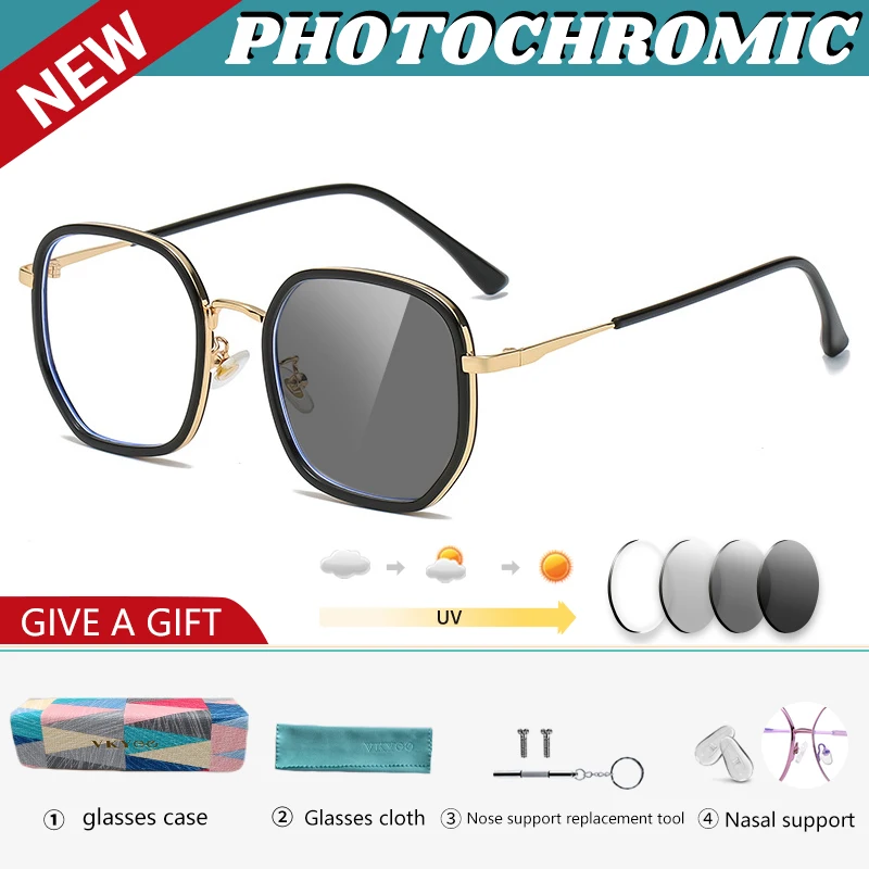CAIDERONI Classic Optical Glasses Frame Reading Anti-blue Light Glasses Customized Progressive Prescription Photochromic 6639