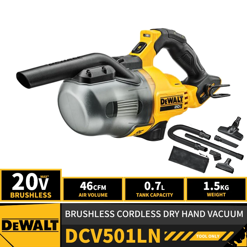 DEWALT DCV501LN 20V Industrial Household Vacuum Cleaner New Rechargeable High Power Vehicle Vacuum Cleaner