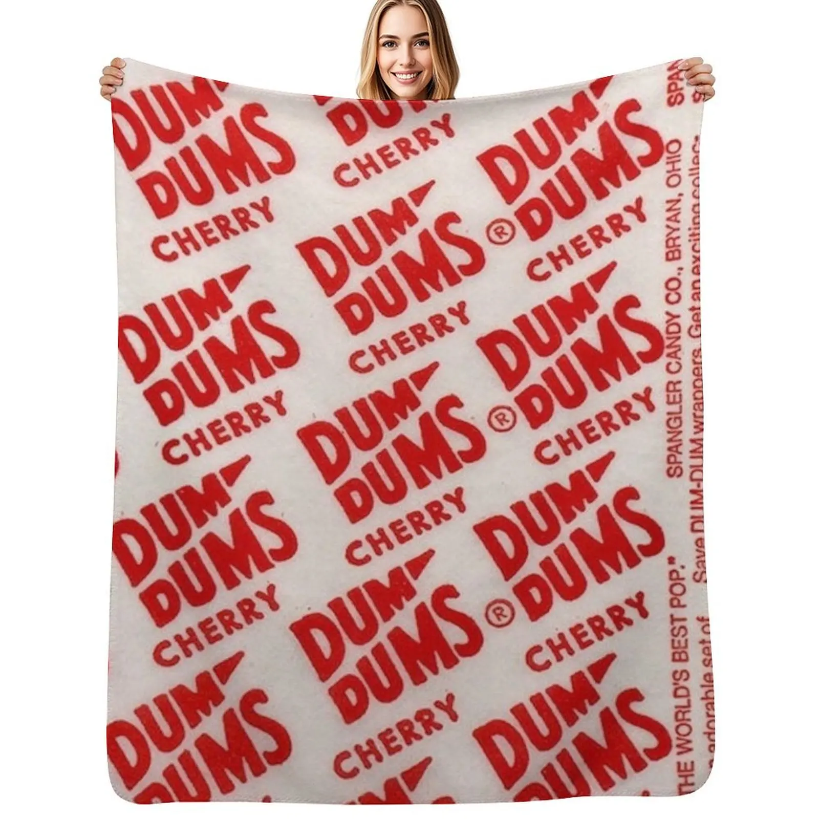 cherry dum dum Throw Blanket Hairys Flannel Furry Luxury Camping Plush Blankets