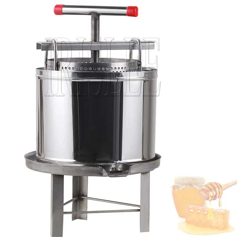 10L Stainless Steel Beeswax Presser Honey Extractor Beekeeping Equipment Honey Wax Press Machine Honey Press Bucket Four Legs