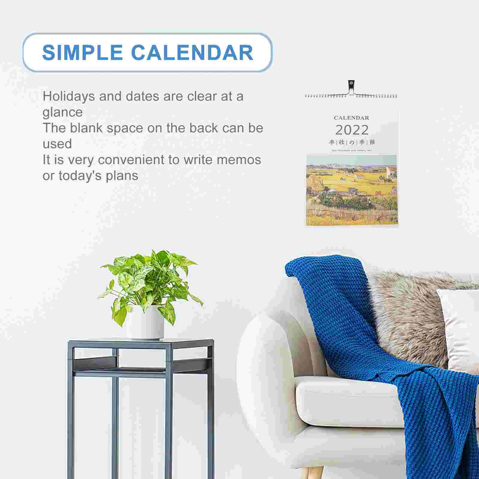 Note- Taking Hanging Calendar 2022 Wall Calendars Schedule Planning Office Practical Daily