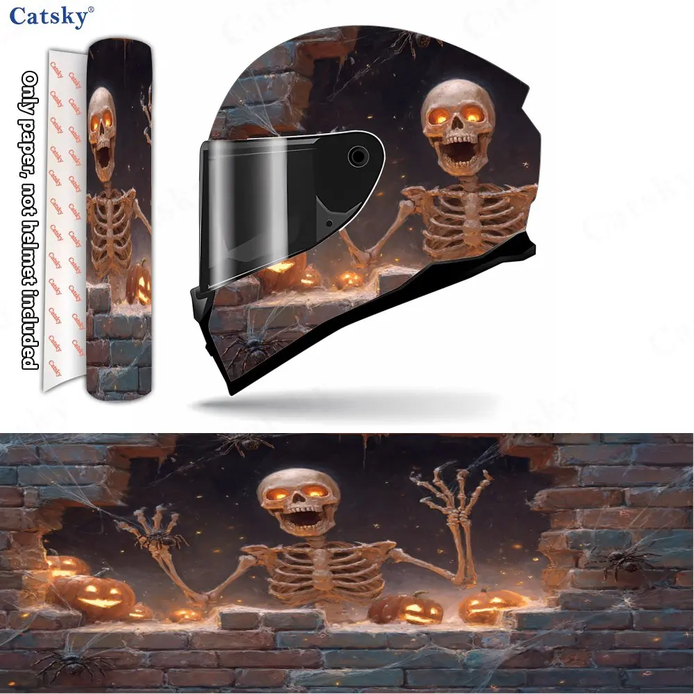 Wall - Breaking Skull Pattern Helmet stickers , PVC Material Multifunctional Helmet Stickers, Scratch-Resistant & Fade-Proof, Ea