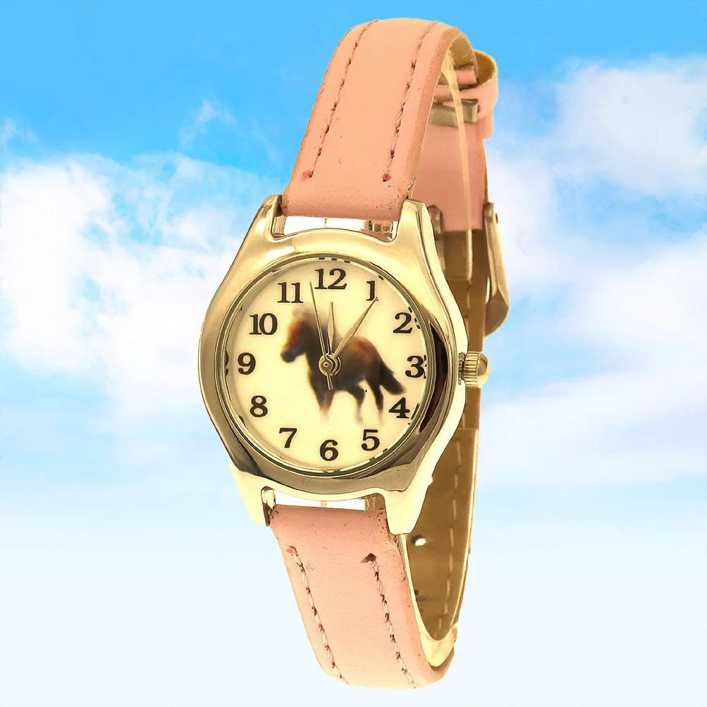 Kids Quartz Watch Animal Cartoon Leather Strap Fashion Wristwatch Student Watch