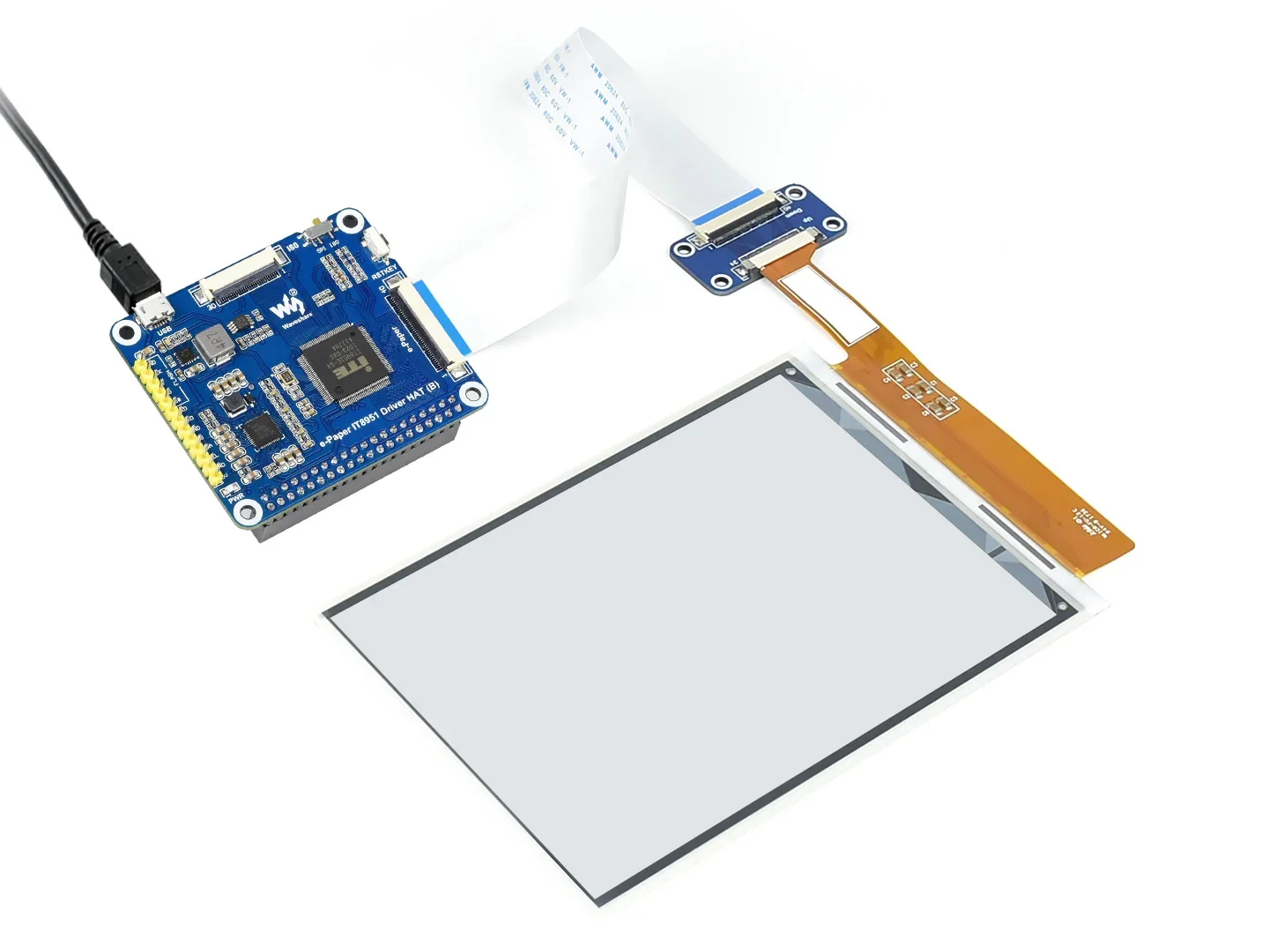 AeroPartsWaveshare 6inch E-Ink Display HAT For Raspberry Pi 1448×1072 High Definition Black/White 16 Gray Scale