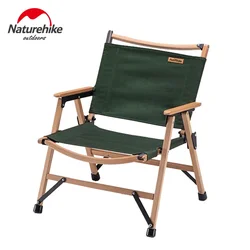 Naturehike-Outdoor Solid Wood Folding Chair, Portable Chair, Camping, Picnic, Barbecue, Self-Driving, Fish, Beach, NH20J007