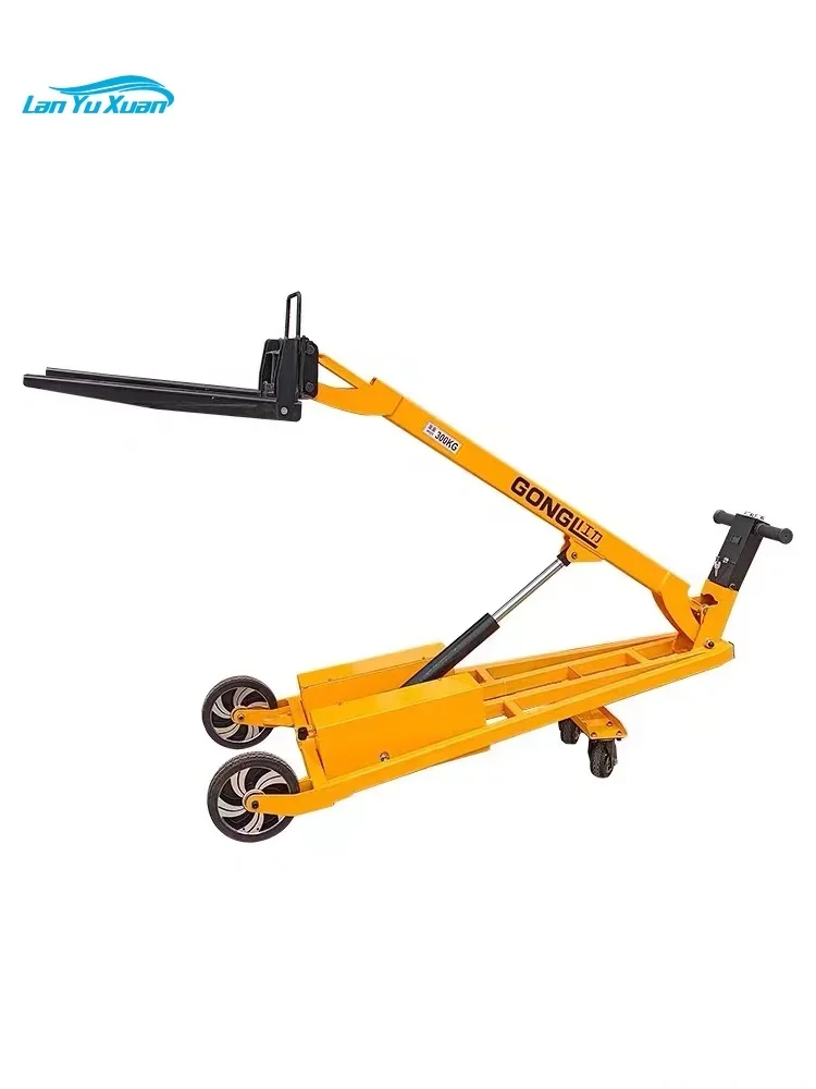 High Quality 500Kg electric hand  with portable self lift ability fork mini forklift  lift portable stacker