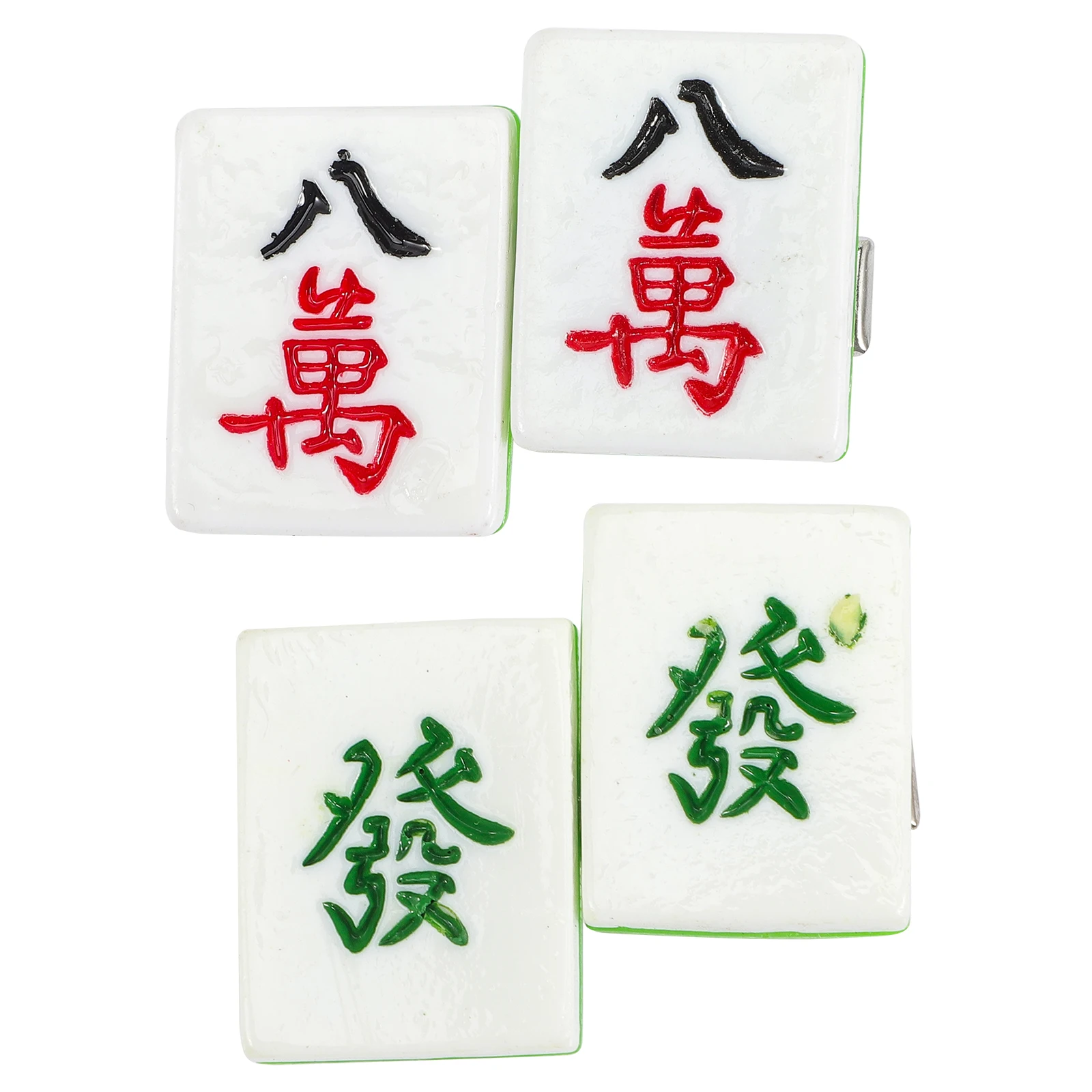 

4pcs Mahjong Hairpin Clips Plastic Metal Toddler Girl Accessories for Birthday Party Hair Decorations Suitable All Hair Types
