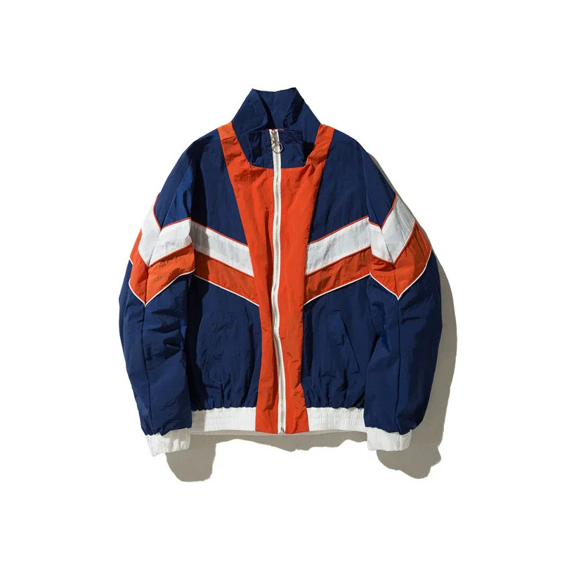 

Men's Fashion Loose Fit Patched Jacket High Streetwear Oversized Hip Hop Coat Outerwear For Male With Patchwork