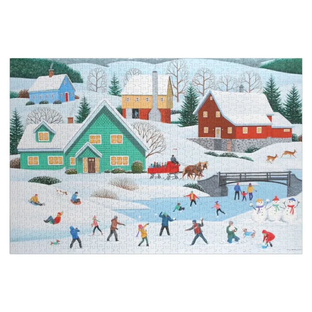 

Snowball Fight Jigsaw Puzzle Woodens For Adults Custom Wooden Name Puzzle