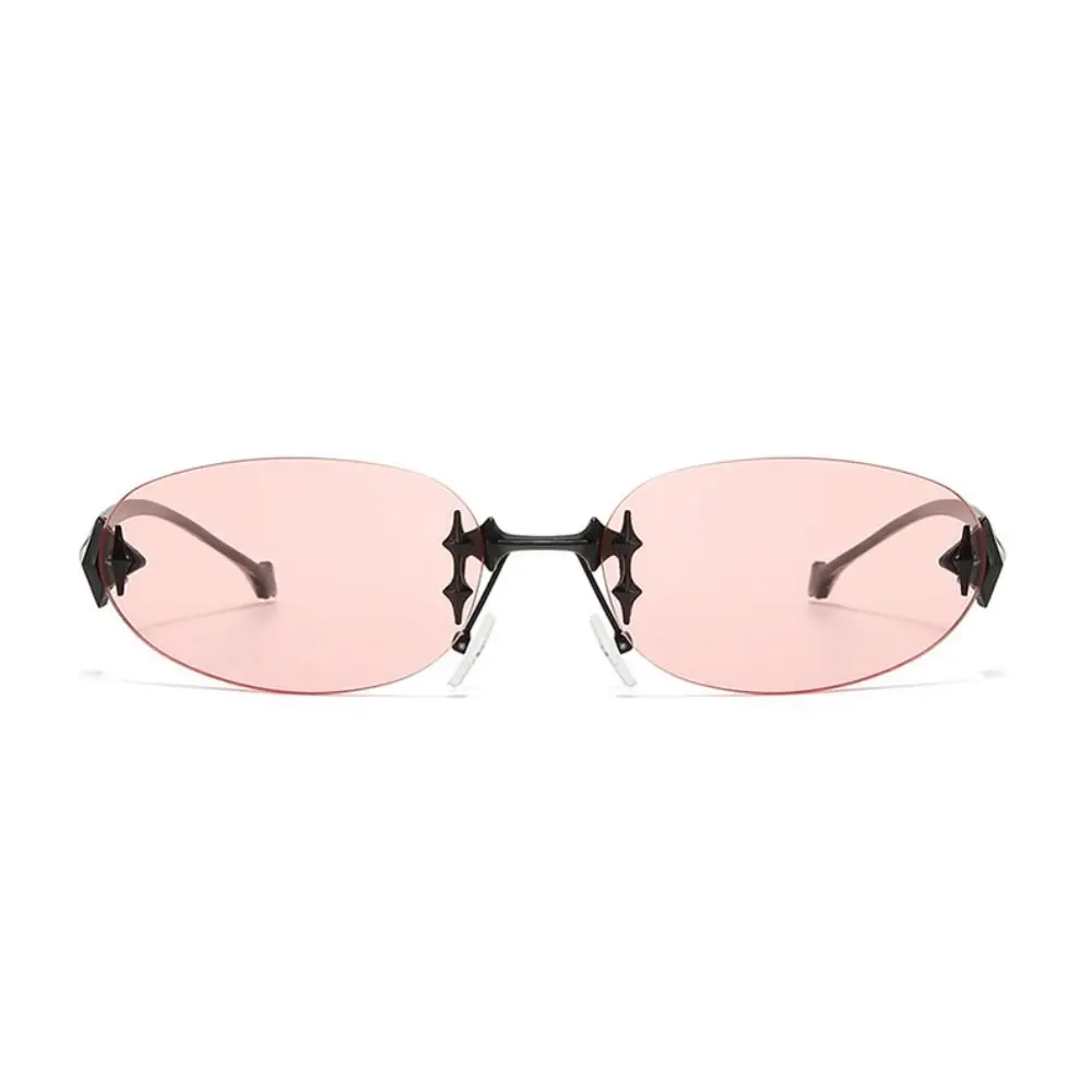 Y2K نمط النظارات الشمسية بدون إطار الاتجاه خمر النظارات الرجعية الأشعة فوق البنفسجية حماية خفيفة الوزن نظارات شمسية الزخرفية عطلة