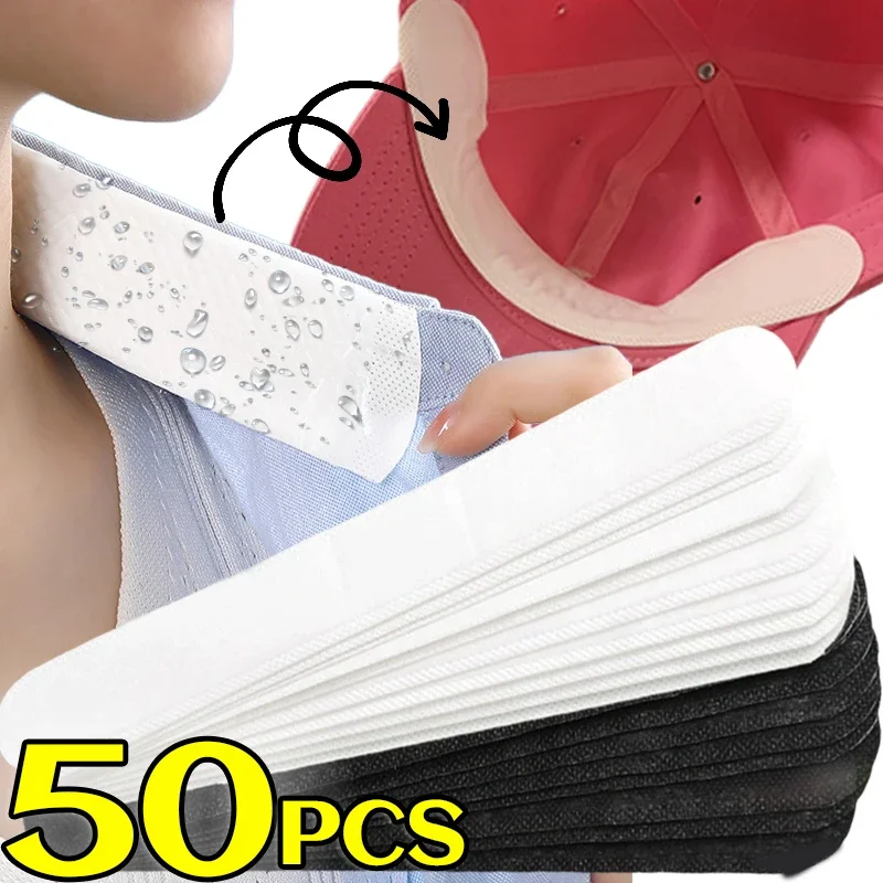 10/50Pcs Invisible Hat Sweat Absorber Stickers Liner Bands Sweatband Visor Hat Size Reducer Cap Anti-dirty Strips Pads Tape