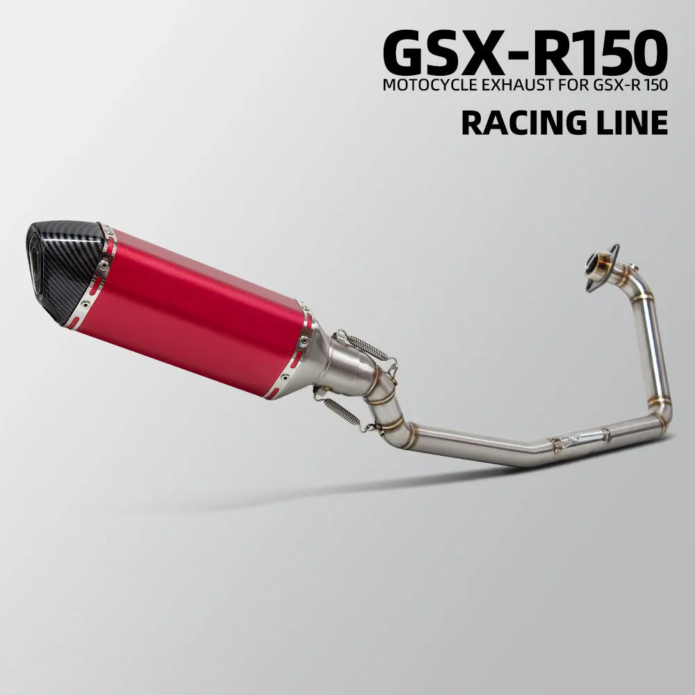 For Suzuki GSX-R125 R150 S125 S150 GSXR150 GSXR125 GSXS150 GSXS125 2017-2026 Motobike Exhaust System 370MM Muffler Moto Manifold