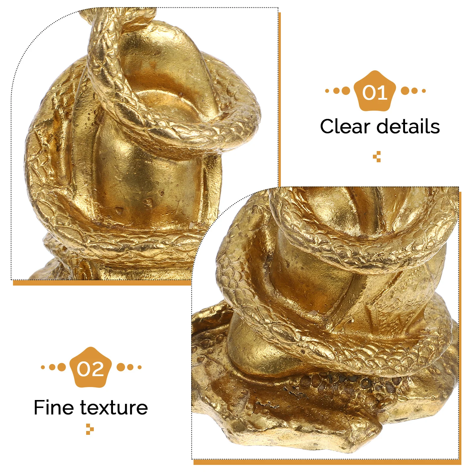 

Copper Snake Ornament Vintage Desktop Decor Retro Indoor Snake Statue Exquisite Craft Smooth Touch Desktop Decoration