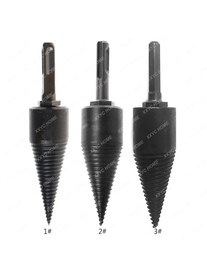 1pc 32mm/42mm HSS Firewood Splitter Drill Bit Round/Hex/Triangle Shank Wood Split Cone Drill Bit Woodworking Tools