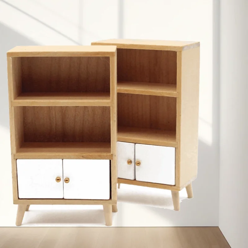 

1Pcs Miniature Display Cabinet 1:12 Dollhouse Restaurant Bookshelf Furniture Decor Accessories