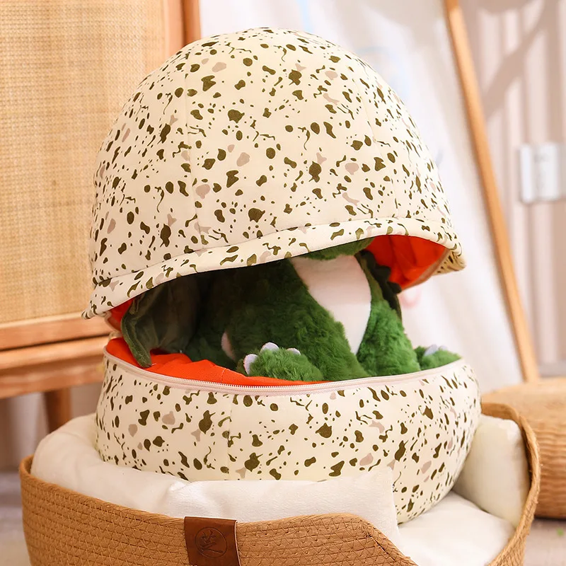 Jouets en peluche de dinosaure avec ailes, œuf de dinosaure vert, câlin, dormir au beurre, drôle, cadeau d'anniversaire pour enfants, 2 Ln 1