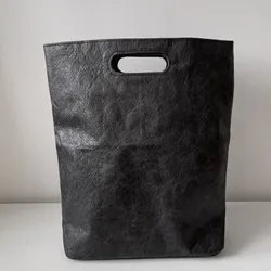 Borsa a secchiello di grande capacità dal Design semplice borsa per la spesa in carta da donna nuova borsa da donna in carta Kraft di moda