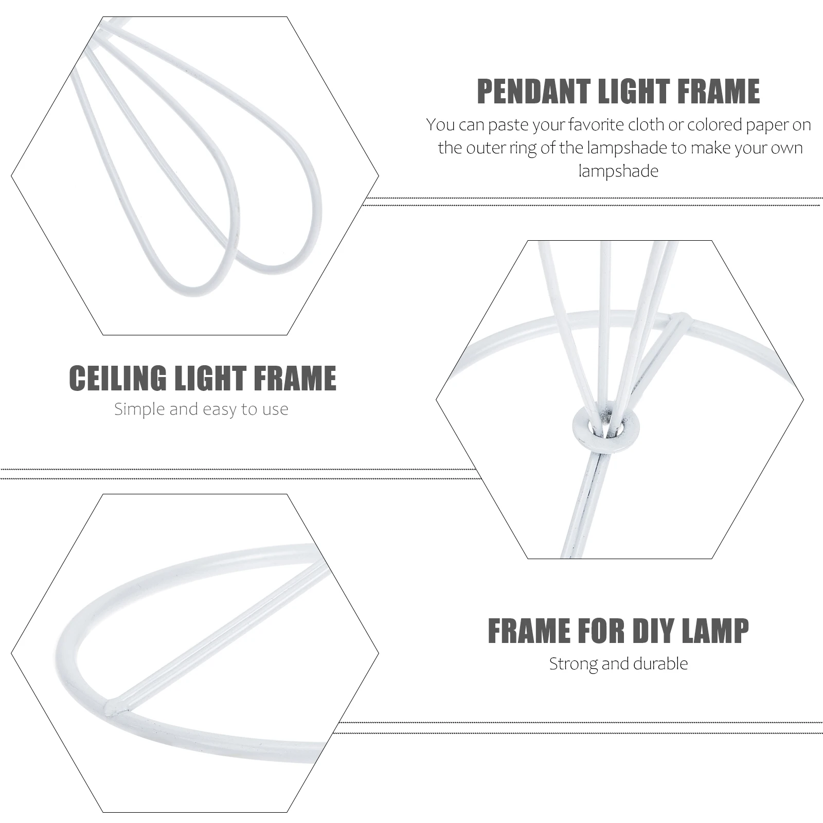 

4pcs Lampshade Frames Sturdy Iron DIY Family Restaurant Coffee Shop Ceiling Lamps Chandeliers Wire Cover Holder