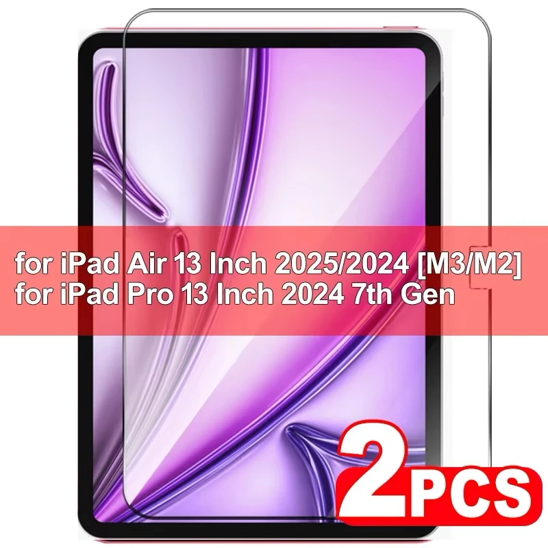 

2 шт. для iPad Pro13 2024 закаленное стекло небьющиеся защитные пленки для экрана для iPad Air 13 13 дюймов защитная пленка