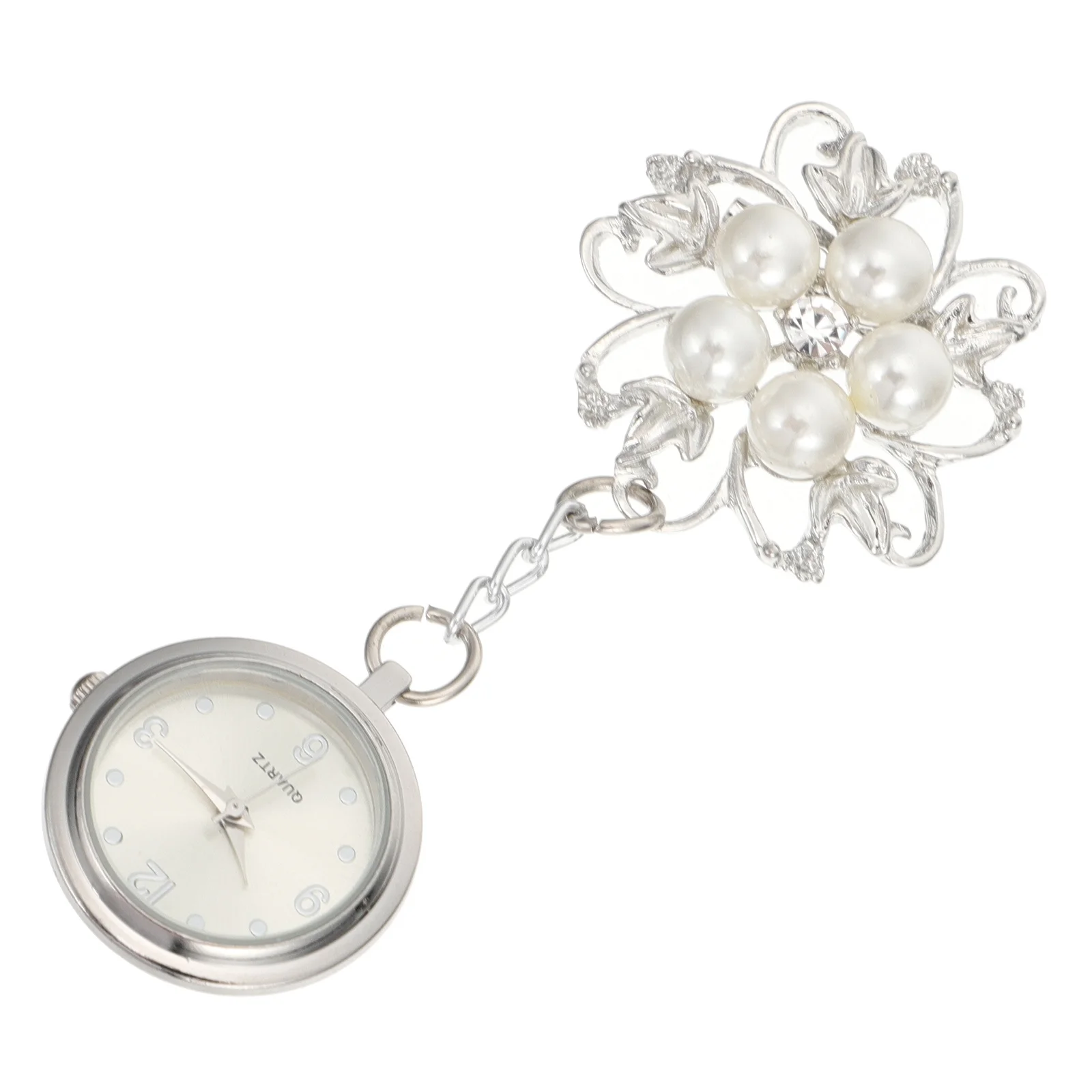 

1Pcs Nurse Pocket Watch Rhinestone Flower Easy to Use Stable Quality Good Clothing Accessory for Nurses Nurse Watch