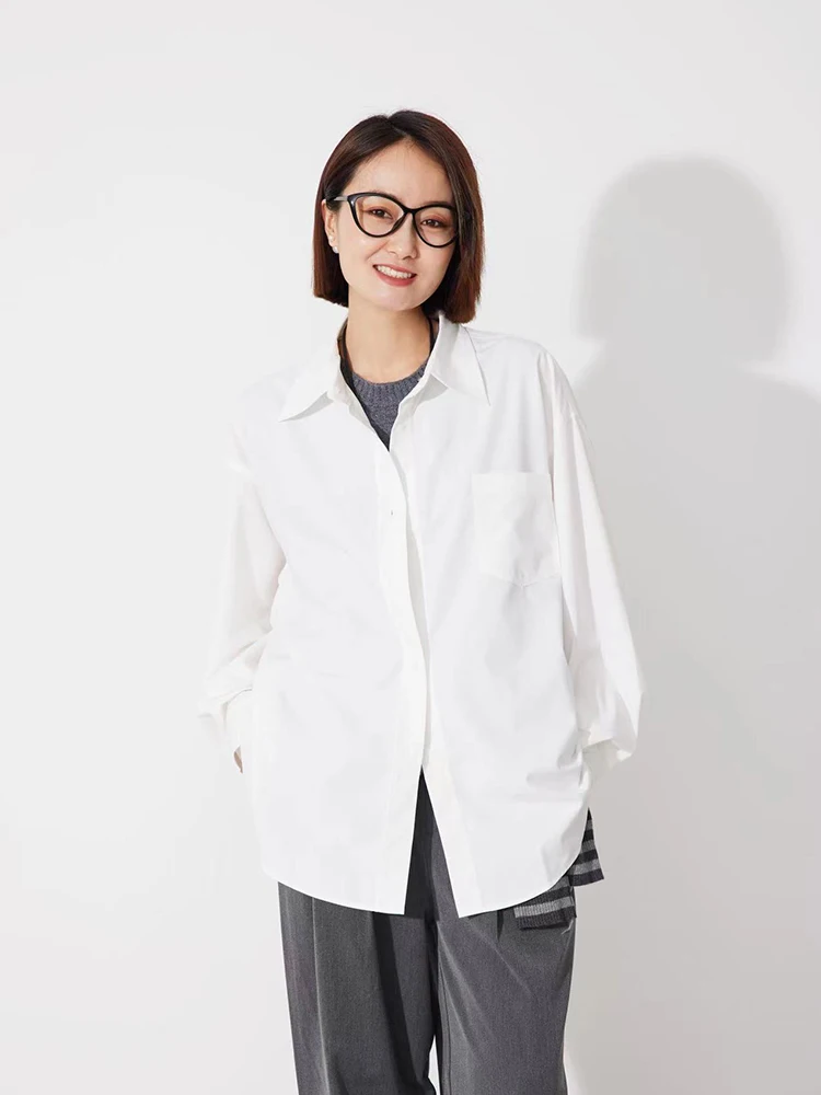 

RUGOSAM irt Series Autumn New Arrival V-ne Color Simple Layering Top RB0576 Polyester Rayon Blend Women's Faion