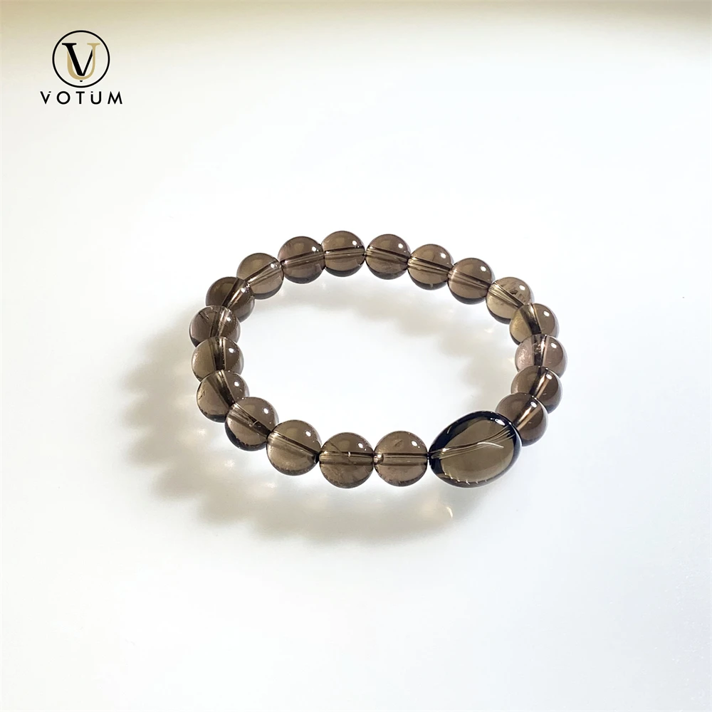 

Votum Natural Smoky Quartz Beaded Bracelet for Men Women Crystal Stone Bracelets Chakra Energy Balancing Custom Daily Jewelry