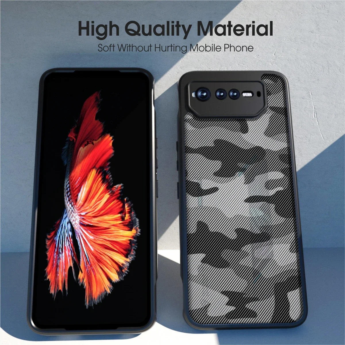 IBMRS -mobile phone case for Asus ROG Phone 6/6pro/6d, military design, shockproof protective cover, camo Black