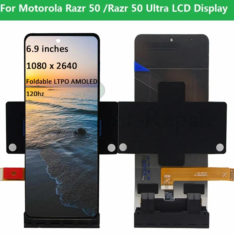 6.9''amoled For Motorola Razr 50 Ultra main screen LCD Screen For