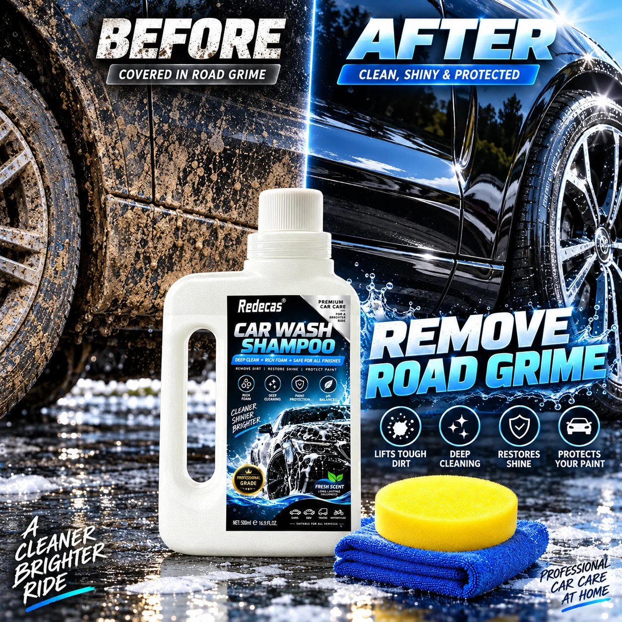 500ml Car White Milk-Scented Foam Car Wash Liquid, High-Concentration Foam Car Wash Wax, Builds and Restructures Ceramic Coating, Rich in Bubble Soap, for Car Paint Maintenance, Protects Car Paint, Suitable for Various Car Models, Car Wash Supplies