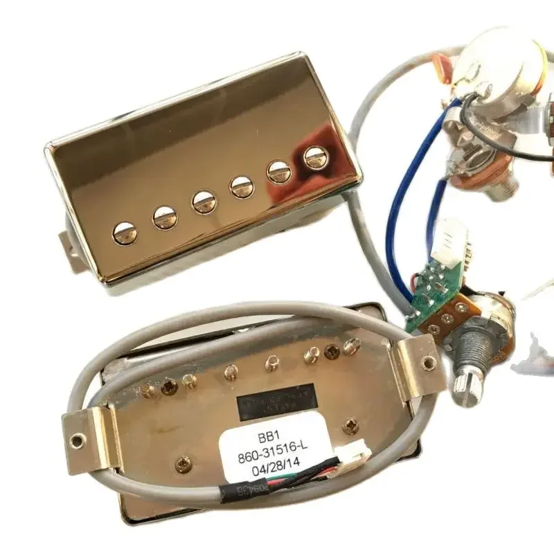

Chrome Electric Guitar Humbucker Pickups with Pro Wiring Harness for Gib BB1 BB2 BB Series Nickel Cover silver Made In USA