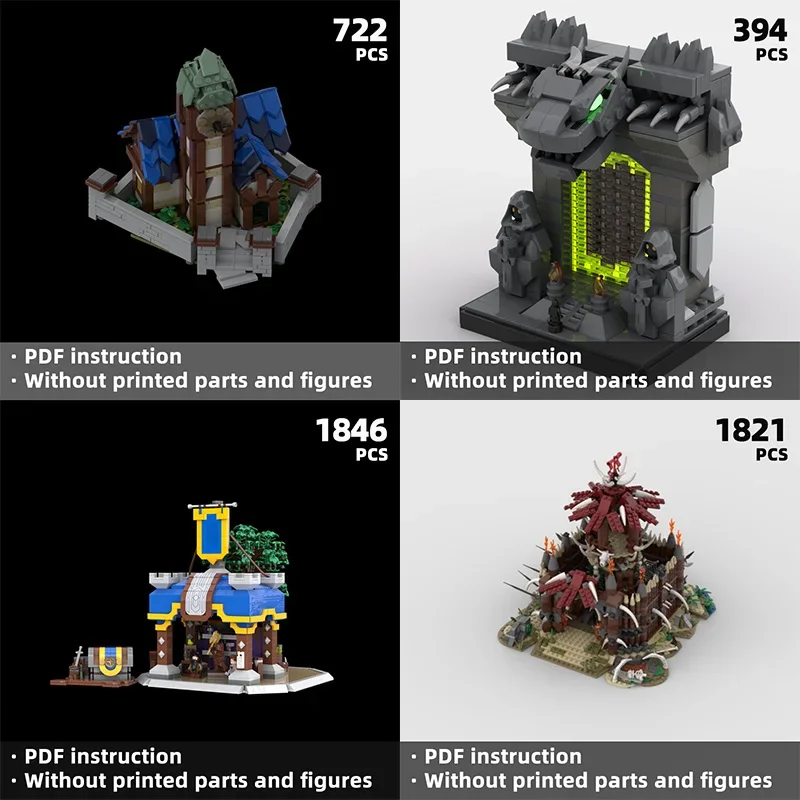 

Beastbone-Encrusted War Camp with Intricate Details Savage Tribal Fortress Building Blocks, Creative DIY Gift - Warcraff！