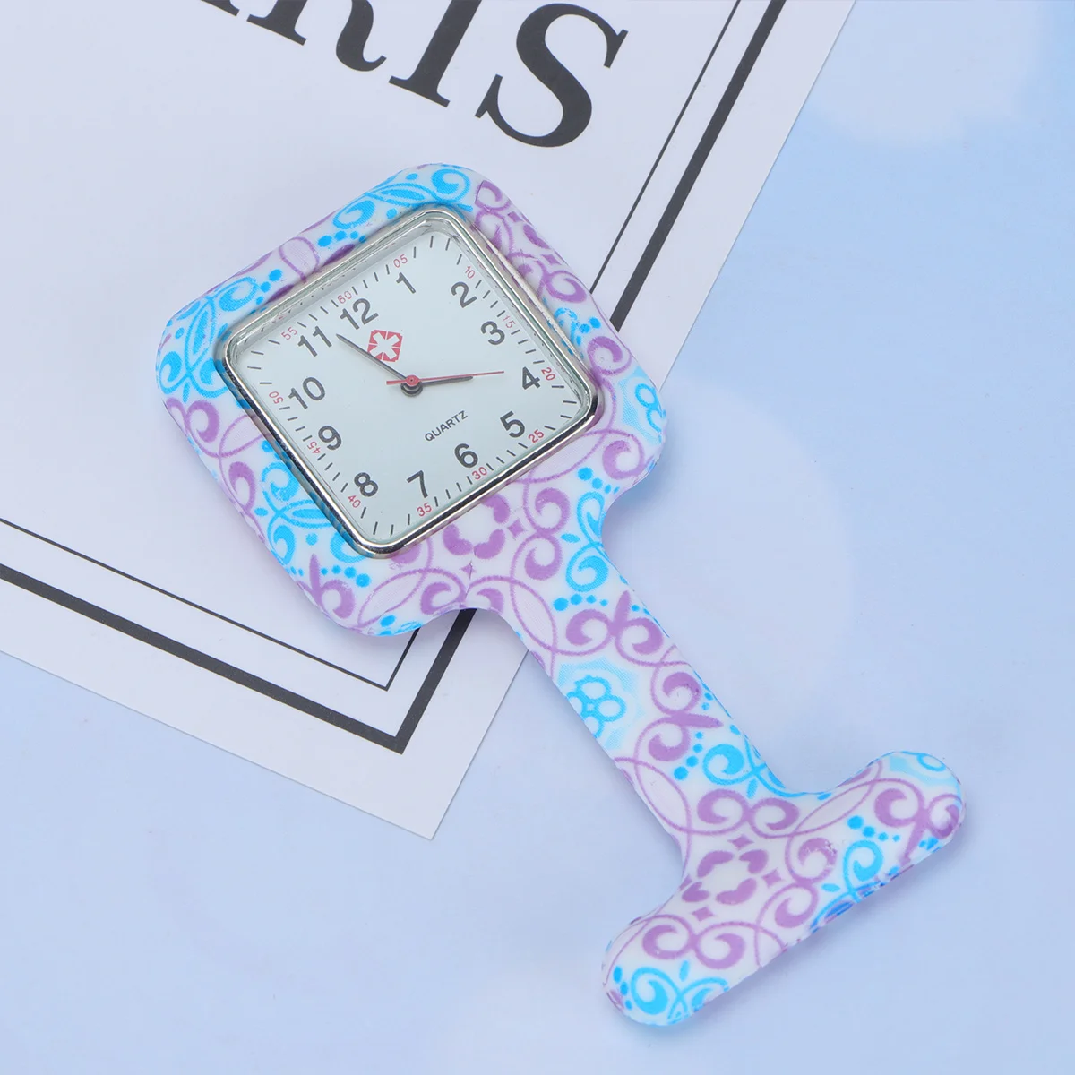 Durable Premium Material Silicone Nurse Watch Square Hanging Watch for Medical Use Fashionable Design Random Printing