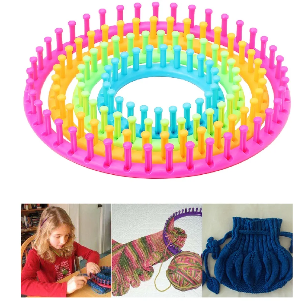 Round Knitting Loom Handmade Weaving Scarf Sweater Hat Shawl Stitching Knitting Machine DIY Handmade Craft Braiding Tool Random