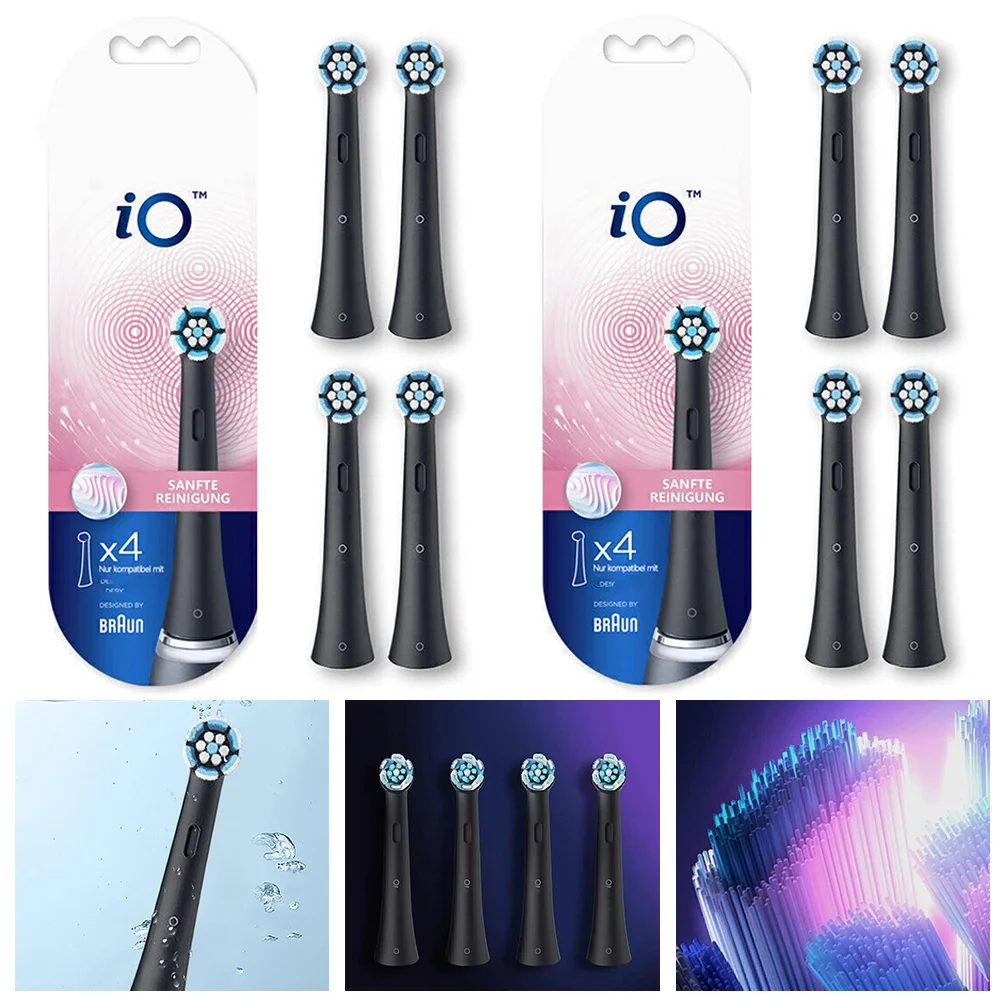 4 PCS Replacement Toothbrush Heads Deeper Plaque Removal Electric Toothbrush Head Brush Heads for Oral-B IO Electric Toothbrush