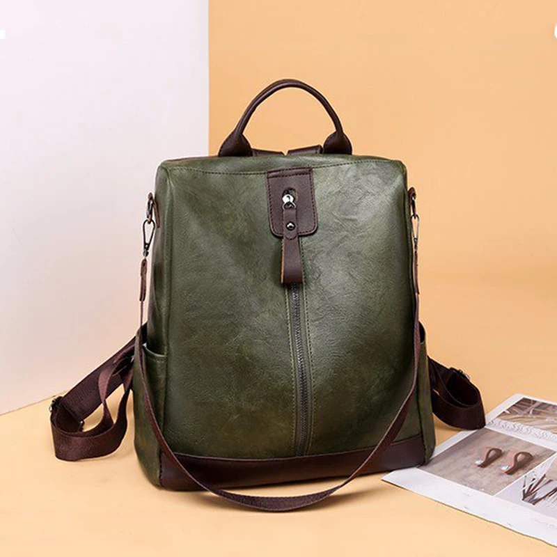 Weibliche Rucksack Mochila Feminina Multifunktions Mädchen Leder Schule Marke Frauen Schulter Tasche Sac A Dos Reise Rucksack
